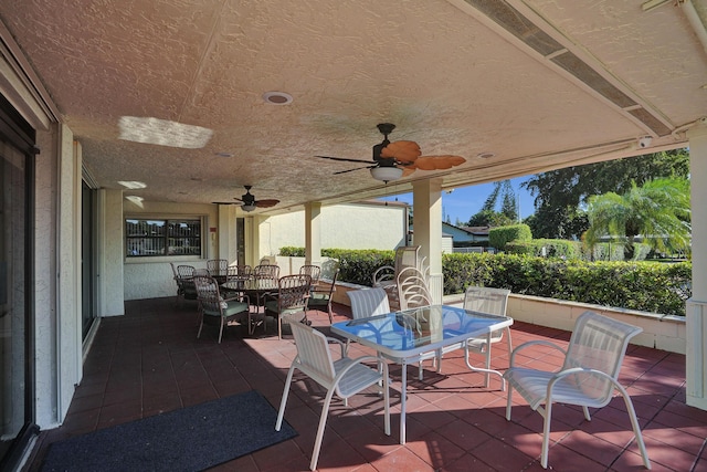 view of patio with ceiling fan