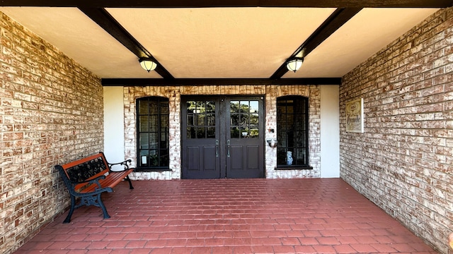 property entrance with french doors