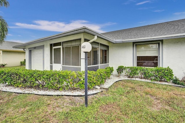 view of property exterior featuring a garage