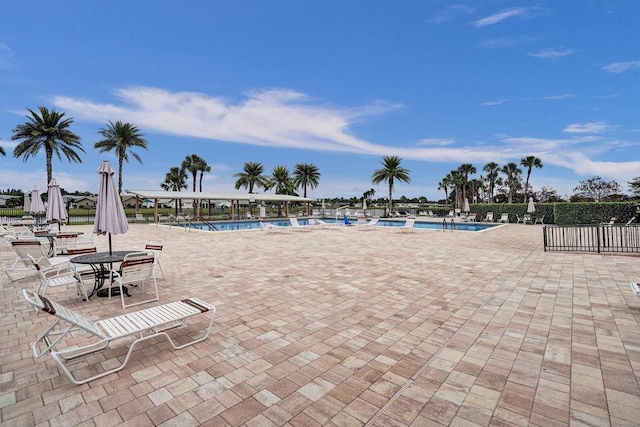 view of pool with a patio