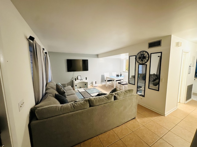 view of tiled living room