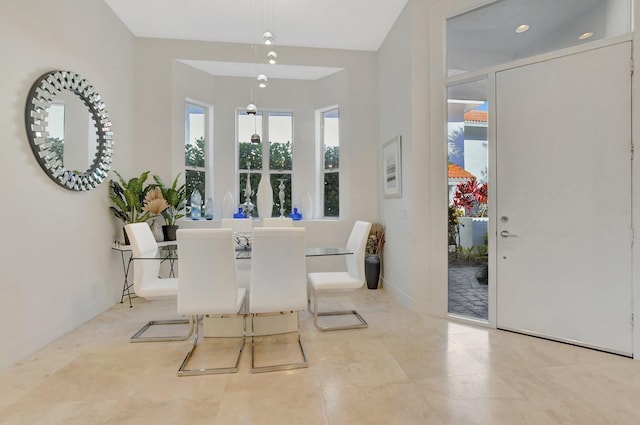 view of tiled dining room