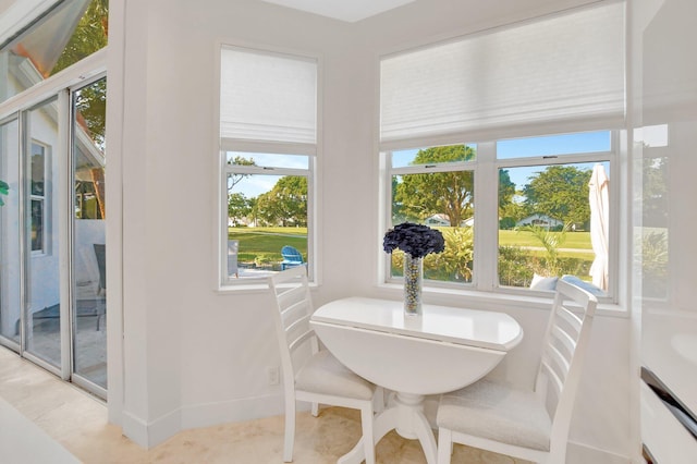 dining area featuring a healthy amount of sunlight