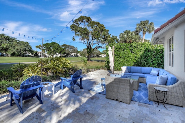 view of patio featuring an outdoor living space