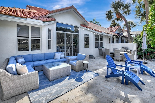 view of patio with an outdoor living space