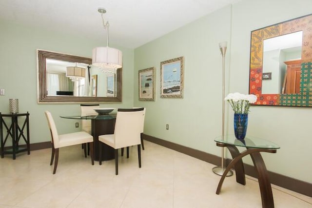 view of tiled dining area