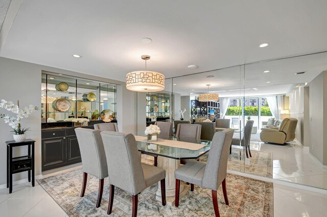 view of tiled dining room