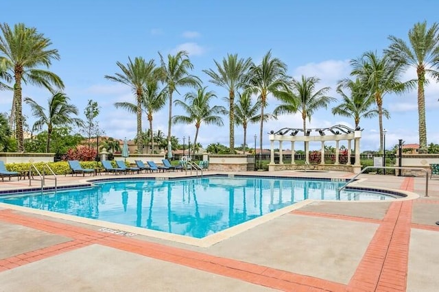 view of pool with a patio