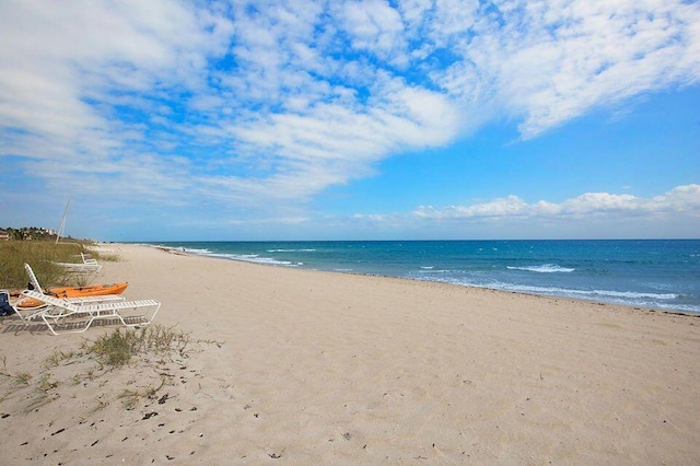 water view featuring a beach view