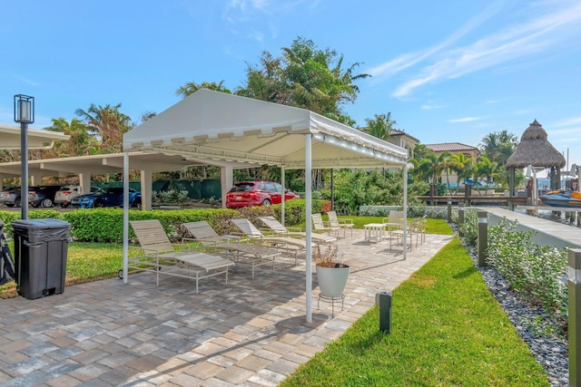 view of patio / terrace with a gazebo