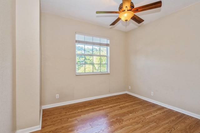 spare room with light wood-type flooring