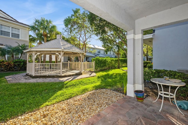 view of patio / terrace with a gazebo