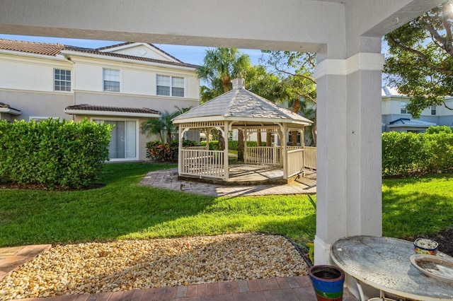 exterior space with a gazebo