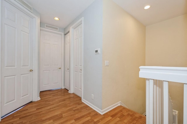 hall featuring light hardwood / wood-style floors