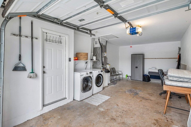 clothes washing area with independent washer and dryer