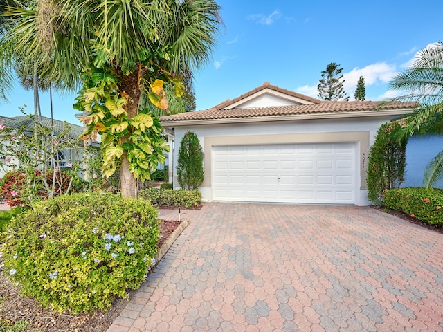 view of front of house with a garage