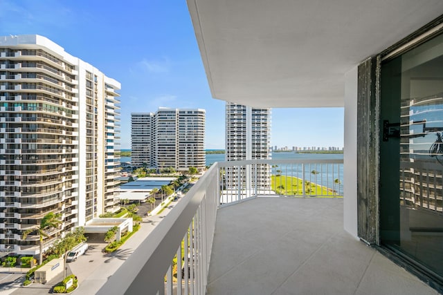 balcony with a water view