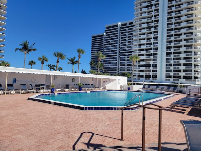 view of pool with a patio area