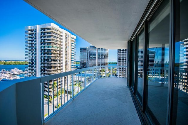 balcony with a water view