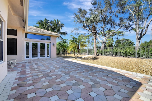 view of patio with french doors