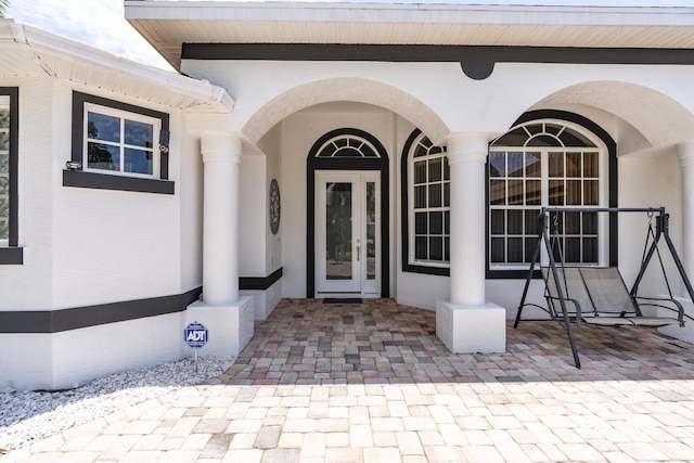 view of exterior entry with french doors