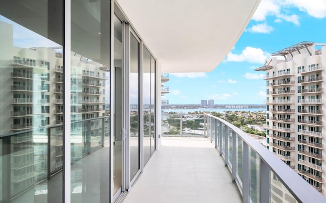 balcony with a water view