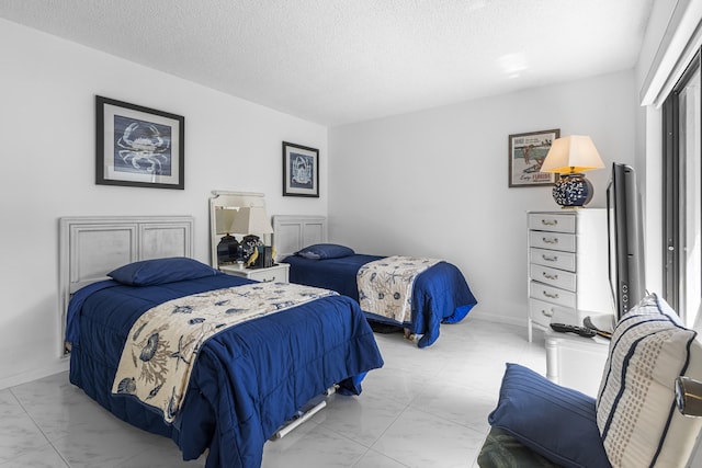 bedroom with a textured ceiling