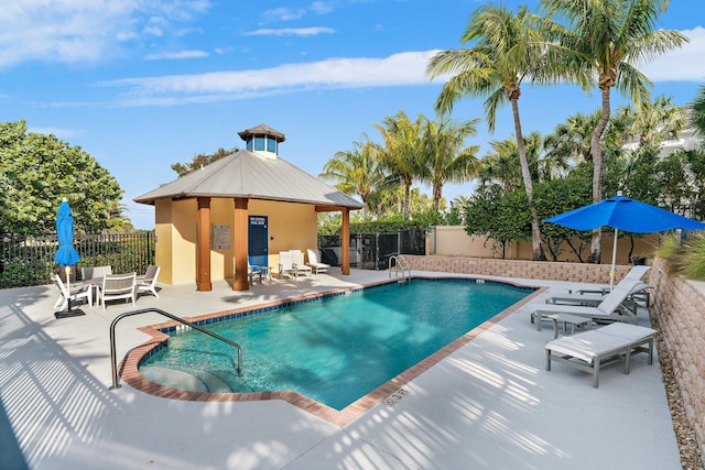 view of pool with a patio