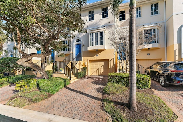 view of property with a garage