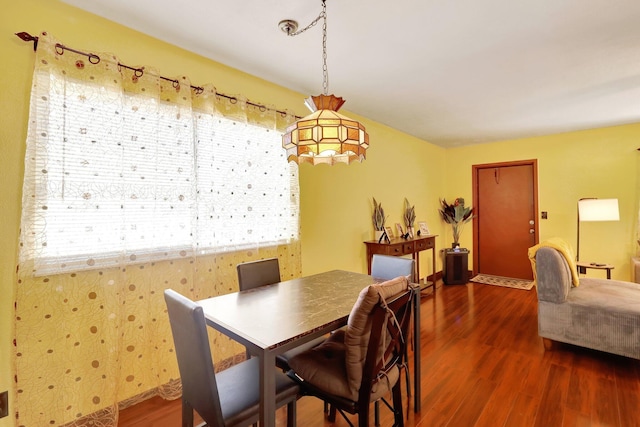 dining room with dark hardwood / wood-style floors