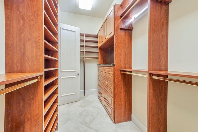 view of walk in closet