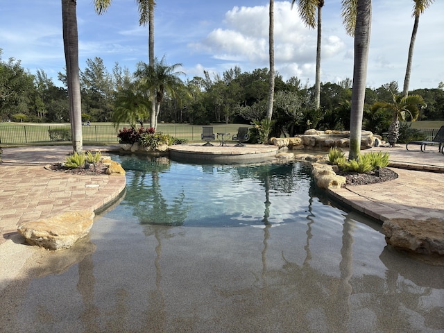 view of pool featuring a patio area