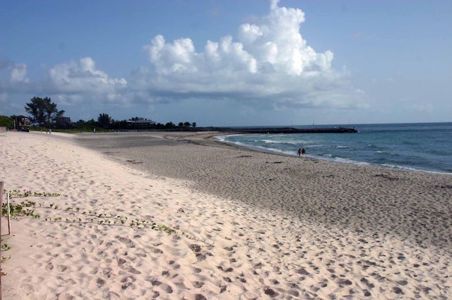 property view of water with a beach view