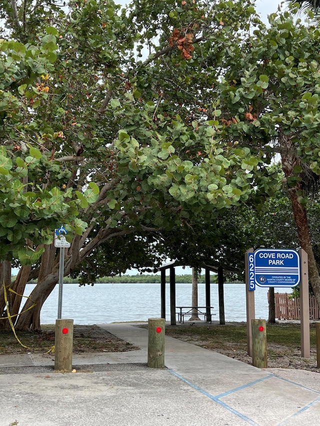 view of community featuring a water view