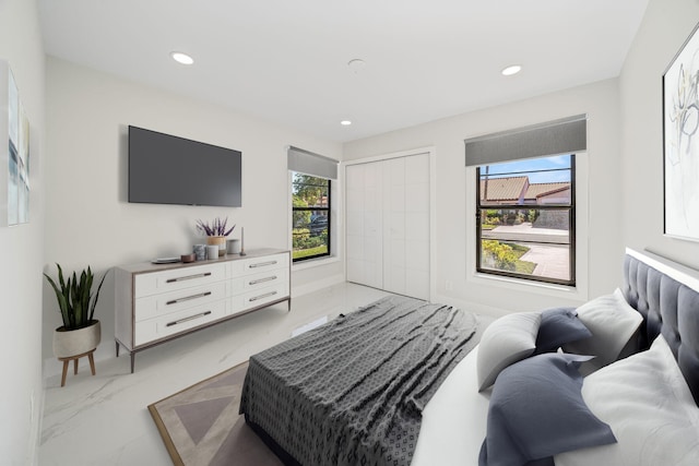 bedroom featuring a closet