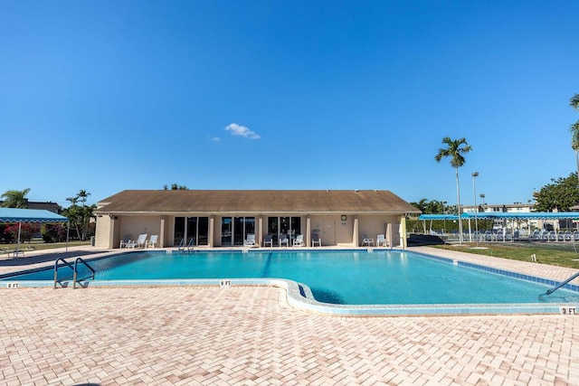 view of pool featuring a patio area