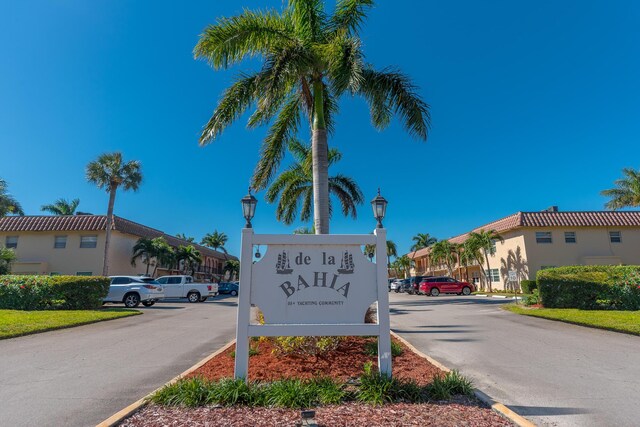 view of community sign