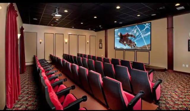 cinema room with carpet