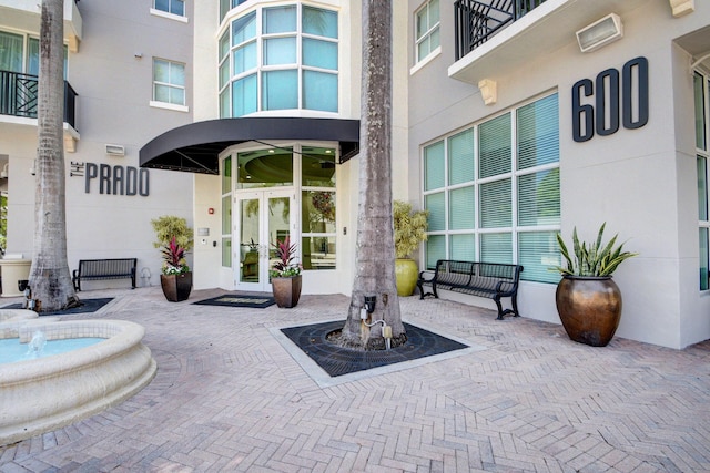 property entrance with french doors