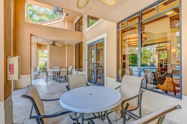 view of patio / terrace with ceiling fan