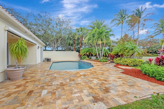 view of swimming pool with a patio