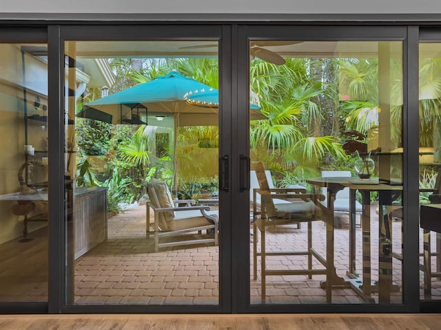 doorway with french doors