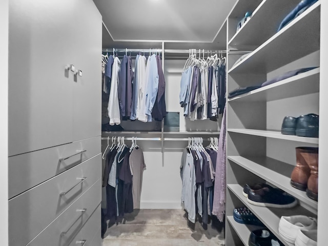 spacious closet featuring hardwood / wood-style floors