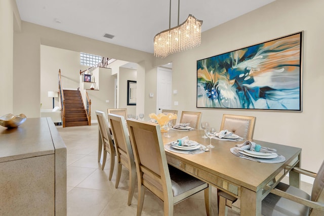 view of tiled dining area