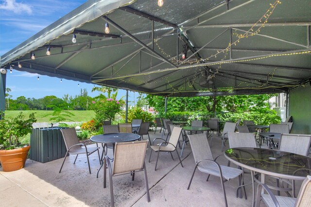 view of patio featuring a gazebo