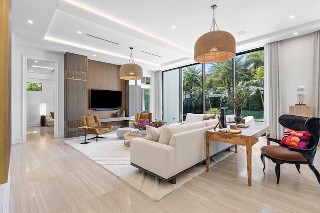 living room featuring a healthy amount of sunlight