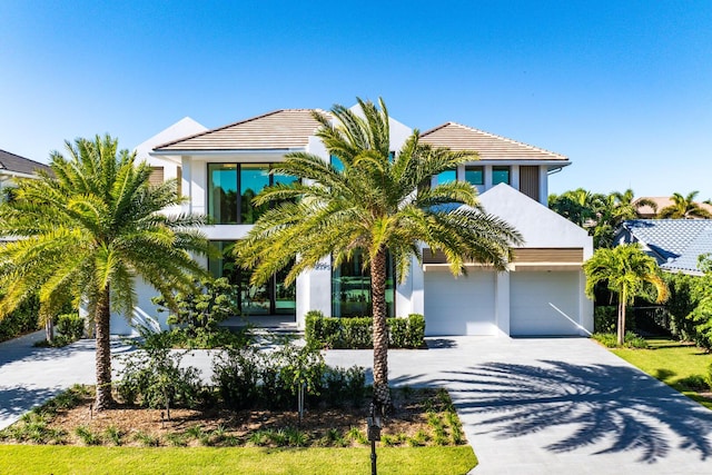 view of front of house with a garage