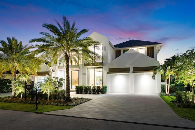 view of front of house with a garage