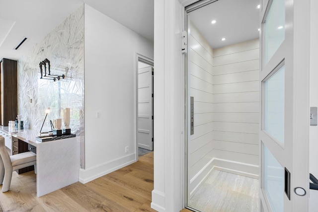 bathroom featuring wood-type flooring