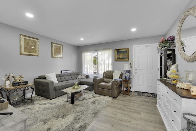 living room featuring light hardwood / wood-style floors